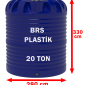 20 Tonluk Plastik Dikey Su Deposu