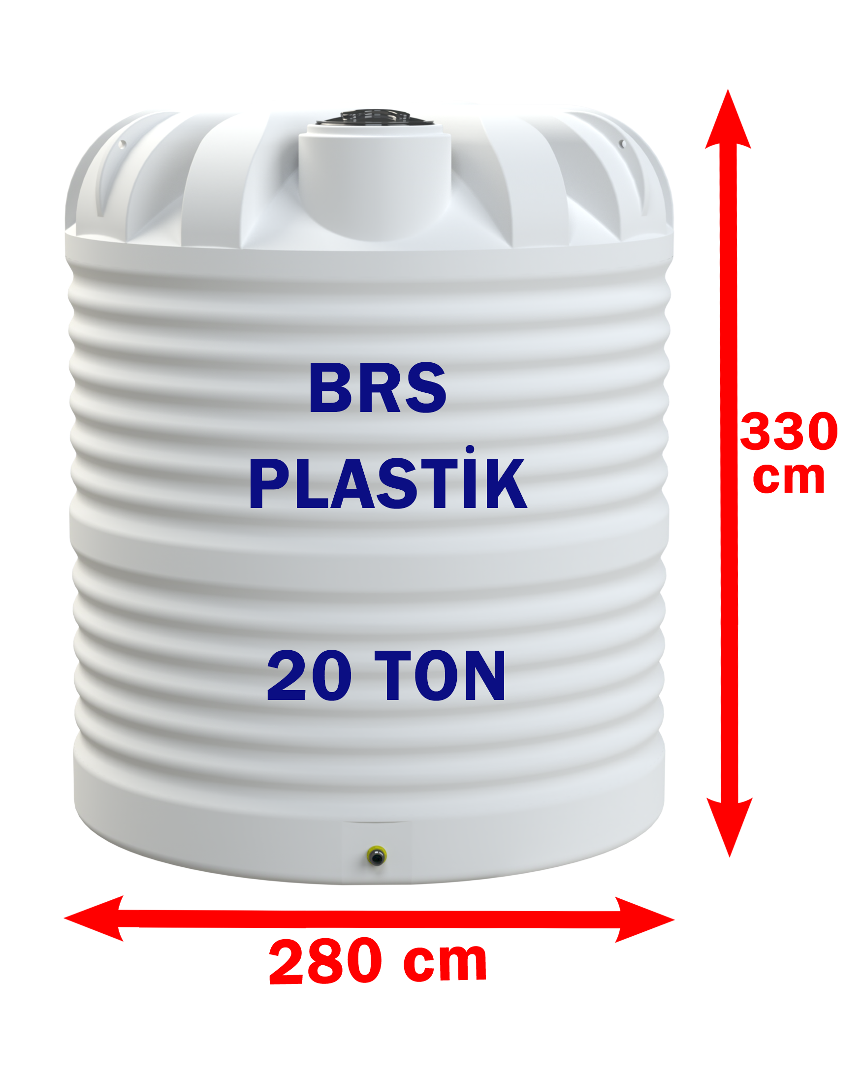 20 Tonluk Plastik Su Deposu Beyaz