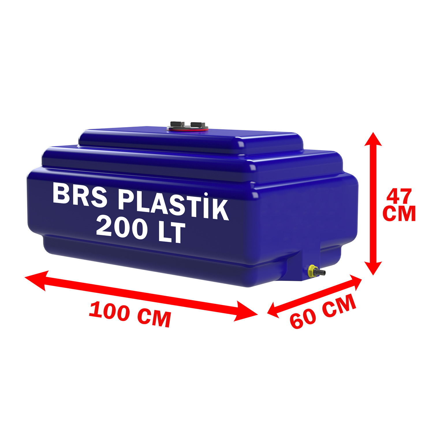 200 Litre Dalgakıran Plastik Su Deposu Mavi