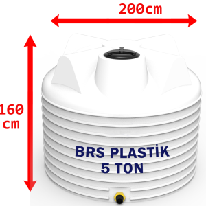 5 Ton Dikey Plastik Su Deposu Beyaz