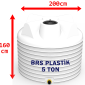 5 Ton Dikey Plastik Su Deposu Beyaz