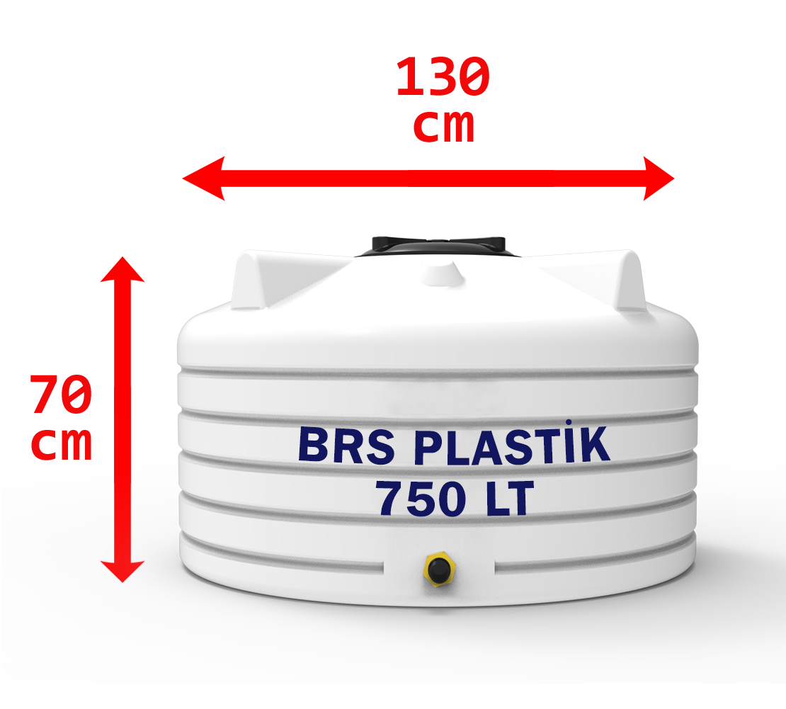 750 Litre Basık Plastik Su Deposu Beyaz