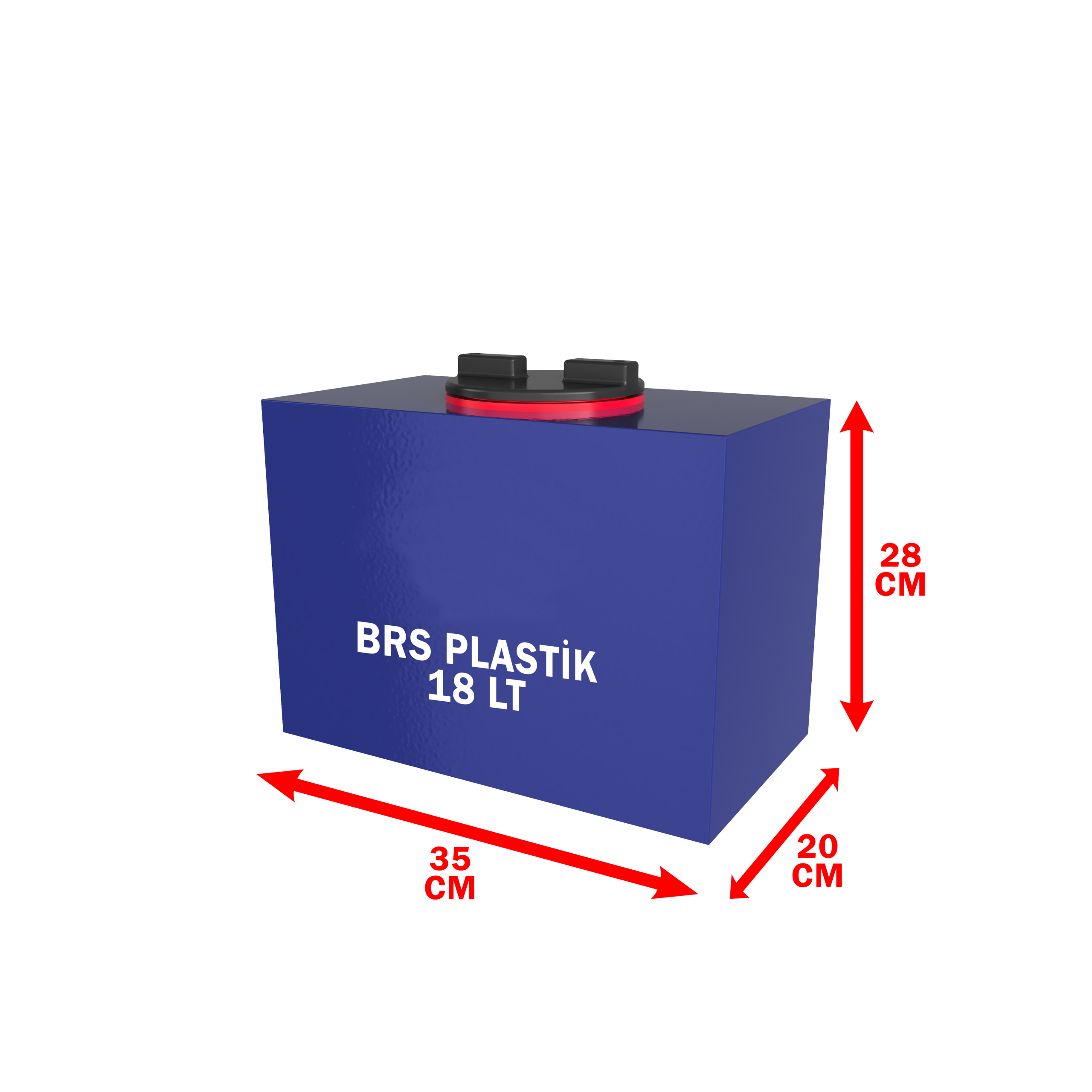 18 Litre Kare Plastik Su Deposu Mavi