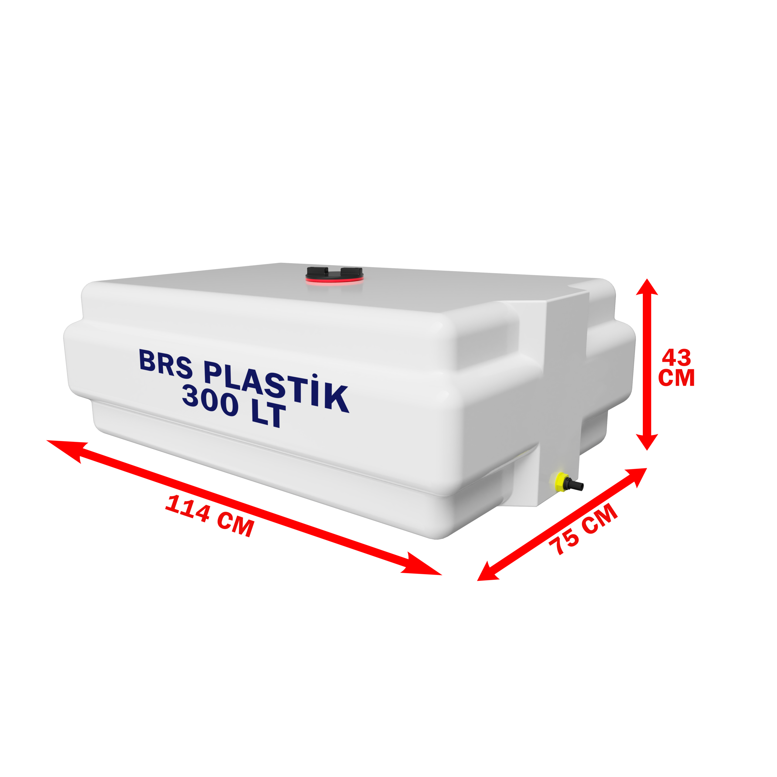 300 Litre Dalgakıranlı Plastik Su Deposu Beyaz