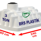3 Tonluk Yatay Yeraltı Plastik Su Deposu